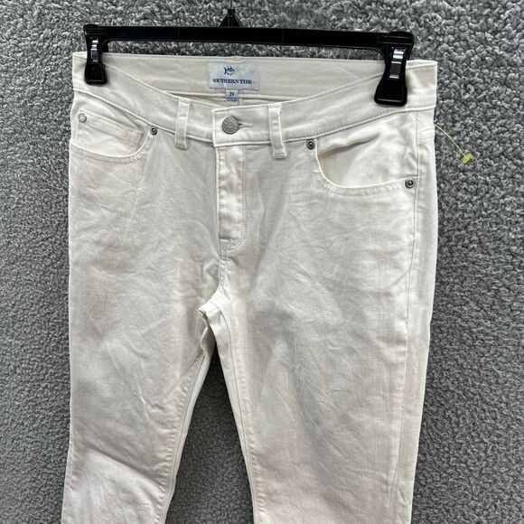 Southern Tide Women White Stretch Skinny Jean Resort Tapered size 29 - Picture 2 of 16